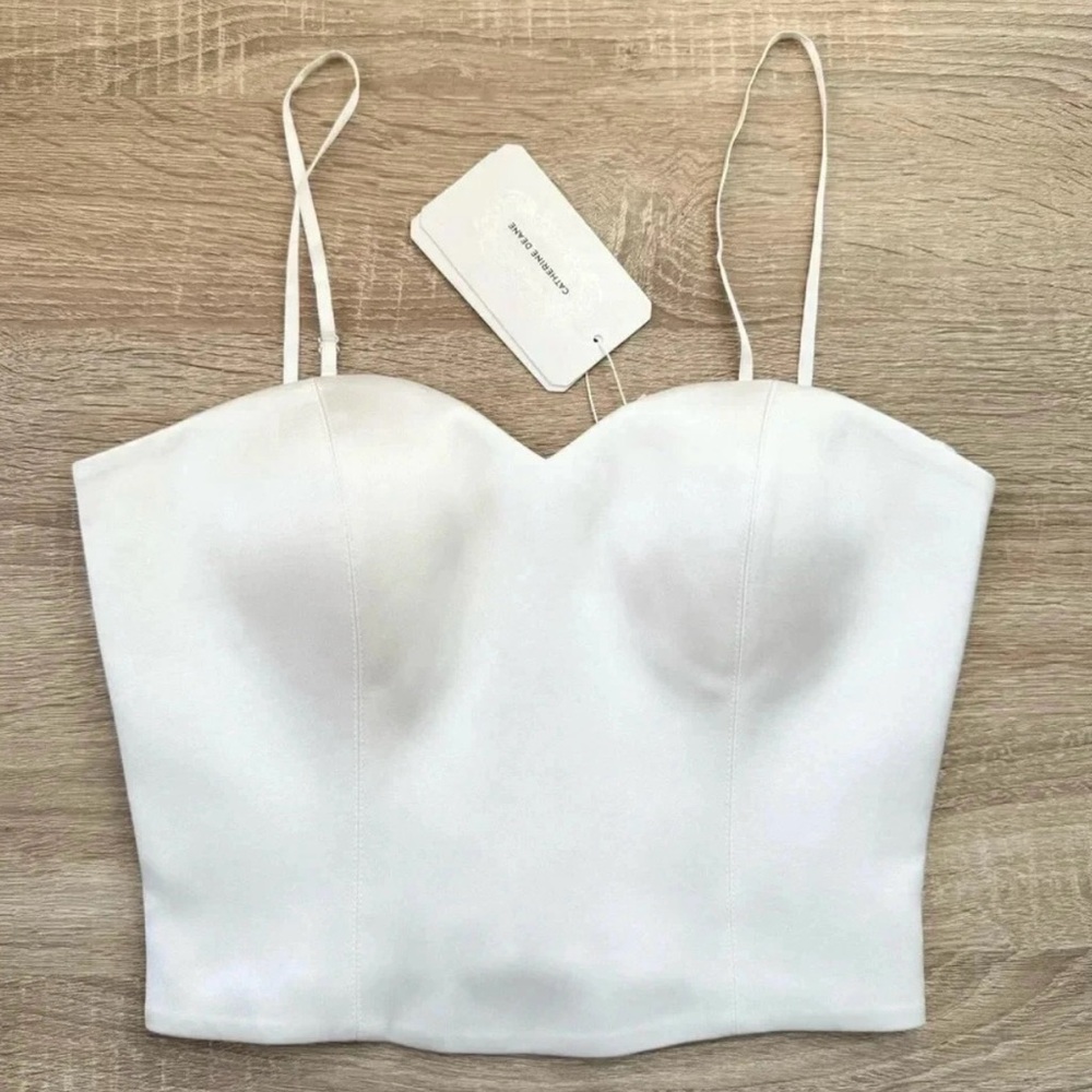 NWT Anthropologie BHLDN Catherine Deane Darla Corset Bodice Top Satin Wedding